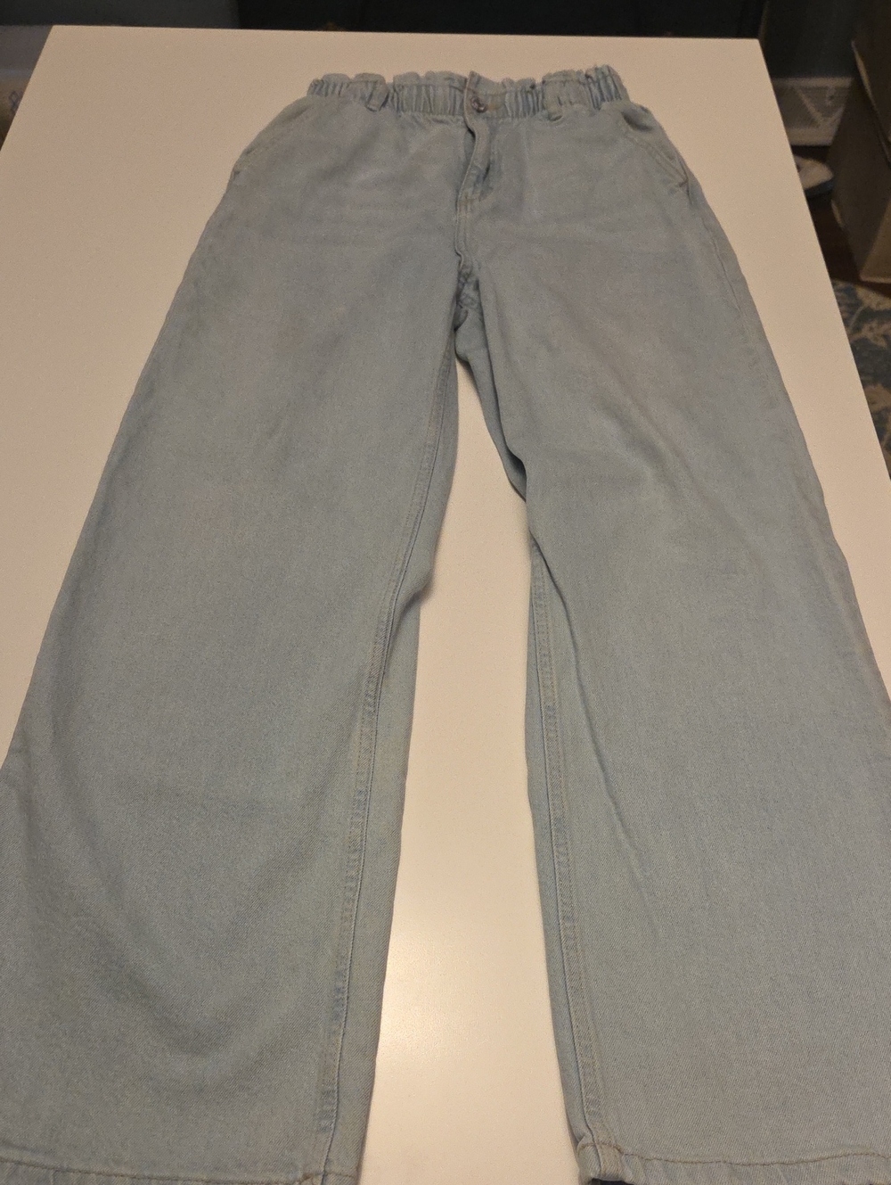 H&M Light Blue Wide-Leg Jeans with Elastic Waist